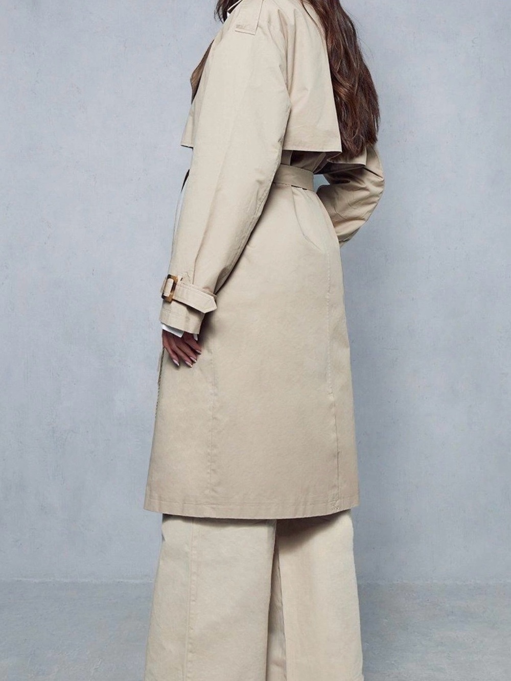 Classic Oversized Belted Trench Coat in Mocha - Picture 4 of 7